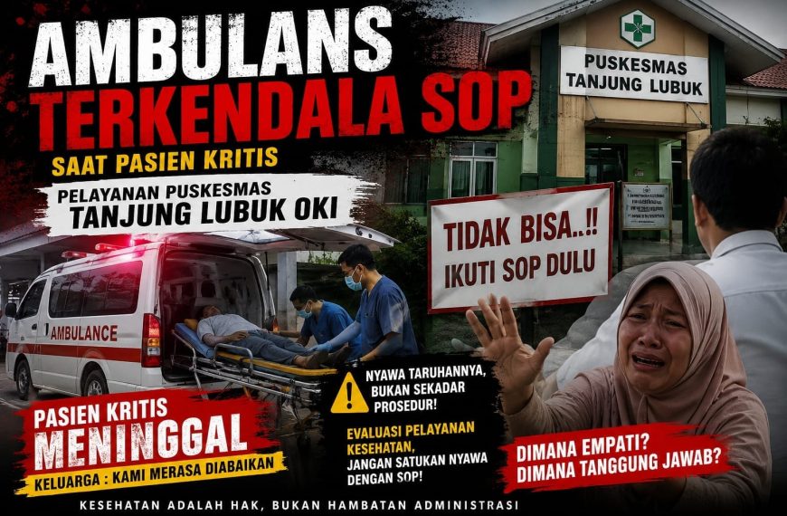 Ambulans Terkendala SOP Saat Pasien Kritis, Pelayanan Puskesmas Tanjung Lubuk OKI Dipertanyakan